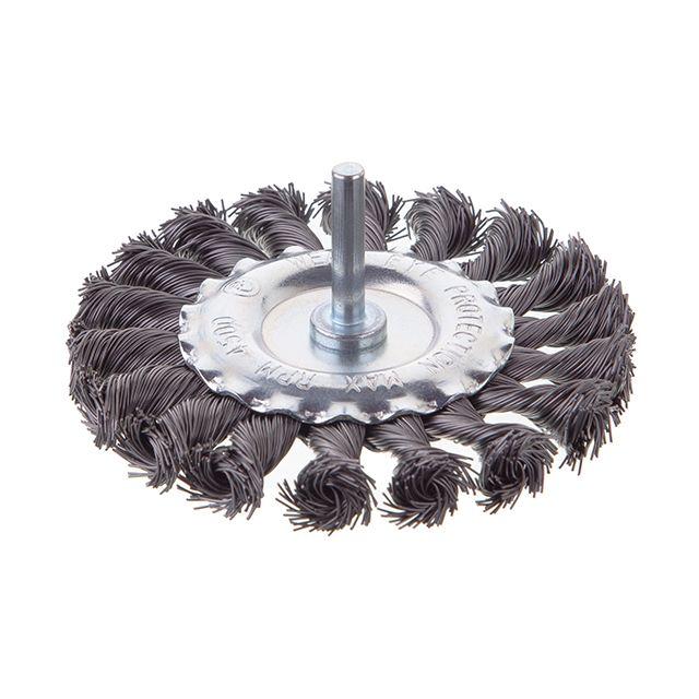 Щітка кільцева 100 мм для дриля, 1/4" (пучки крученого дроту) INTERTOOL BT-8100, фото 1