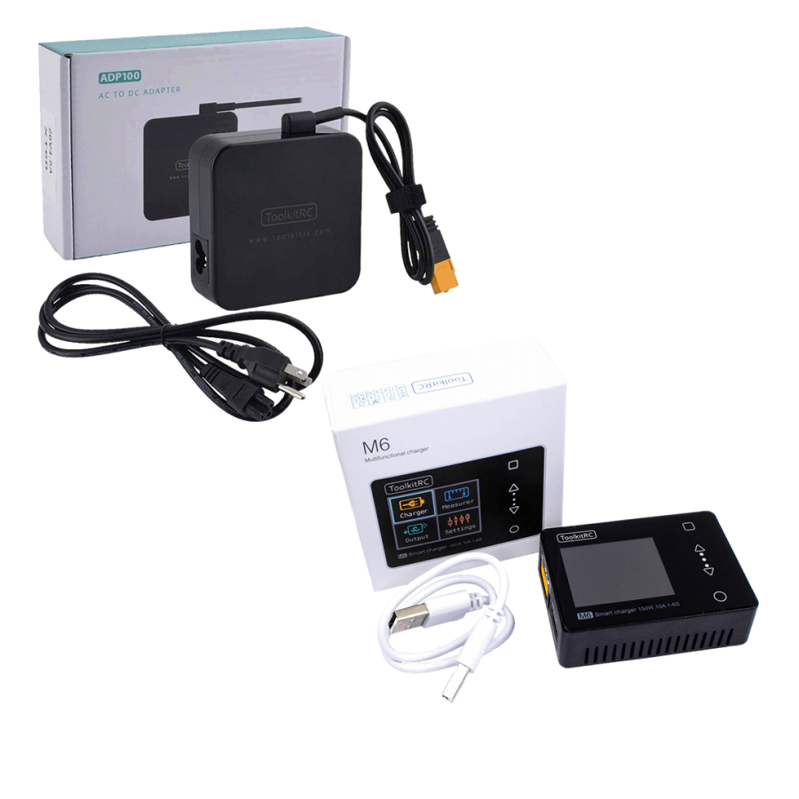 Зарядний пристрій для акумуляторів ToolkitRC M6 V2 DC 150W 10A XT60 1-6S плюс Блок живлення