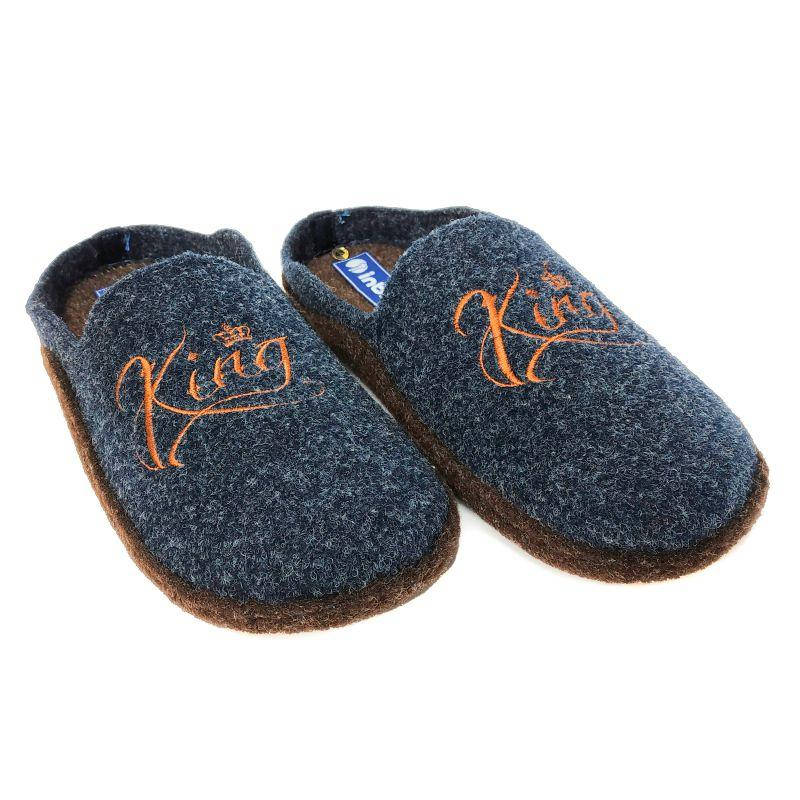 

Мужские комнатные тапочки Inblu серо-синие паркетные 41 (26 см)