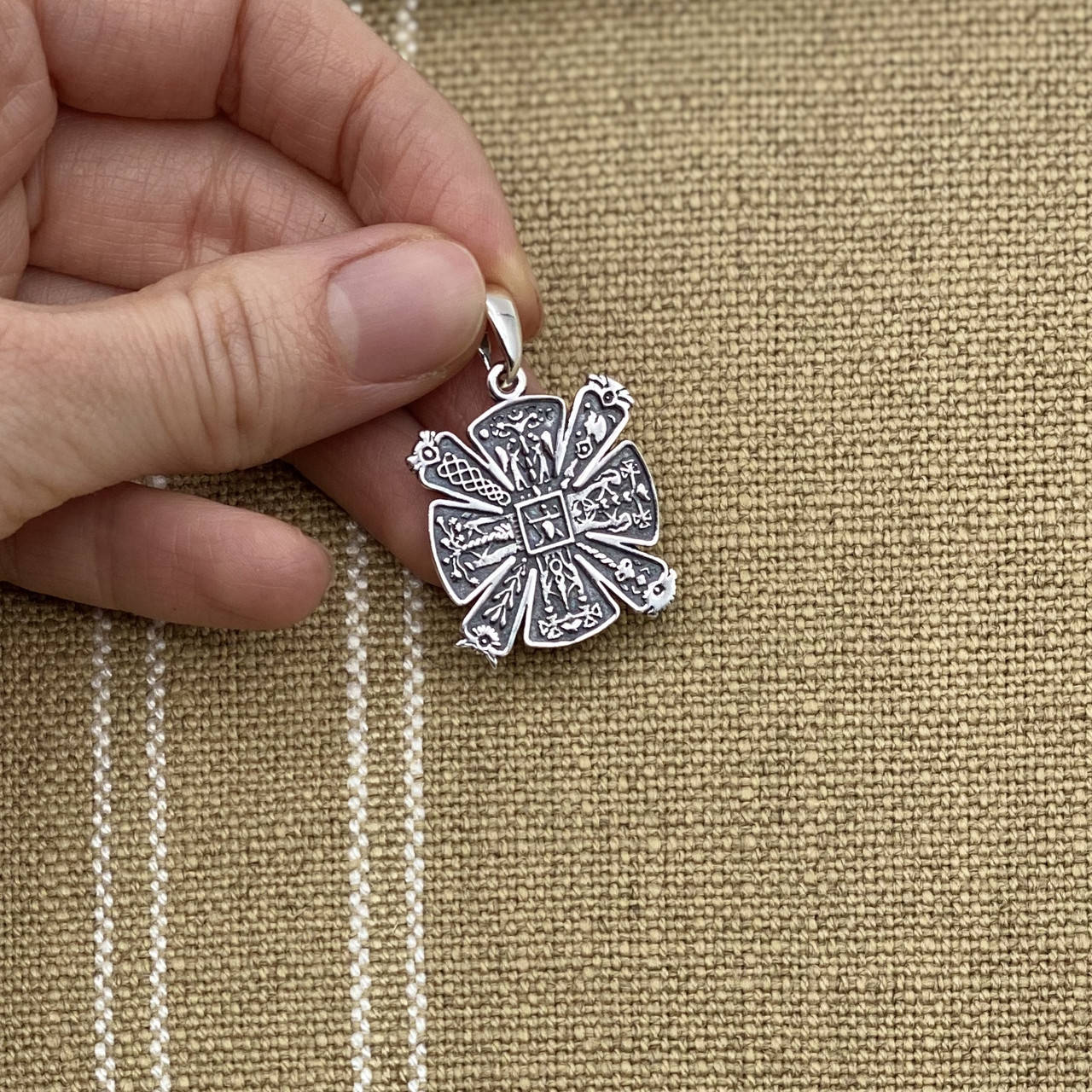 

"Крес" - славянский оберег, размер 24*24мм, серебро 925 пробы