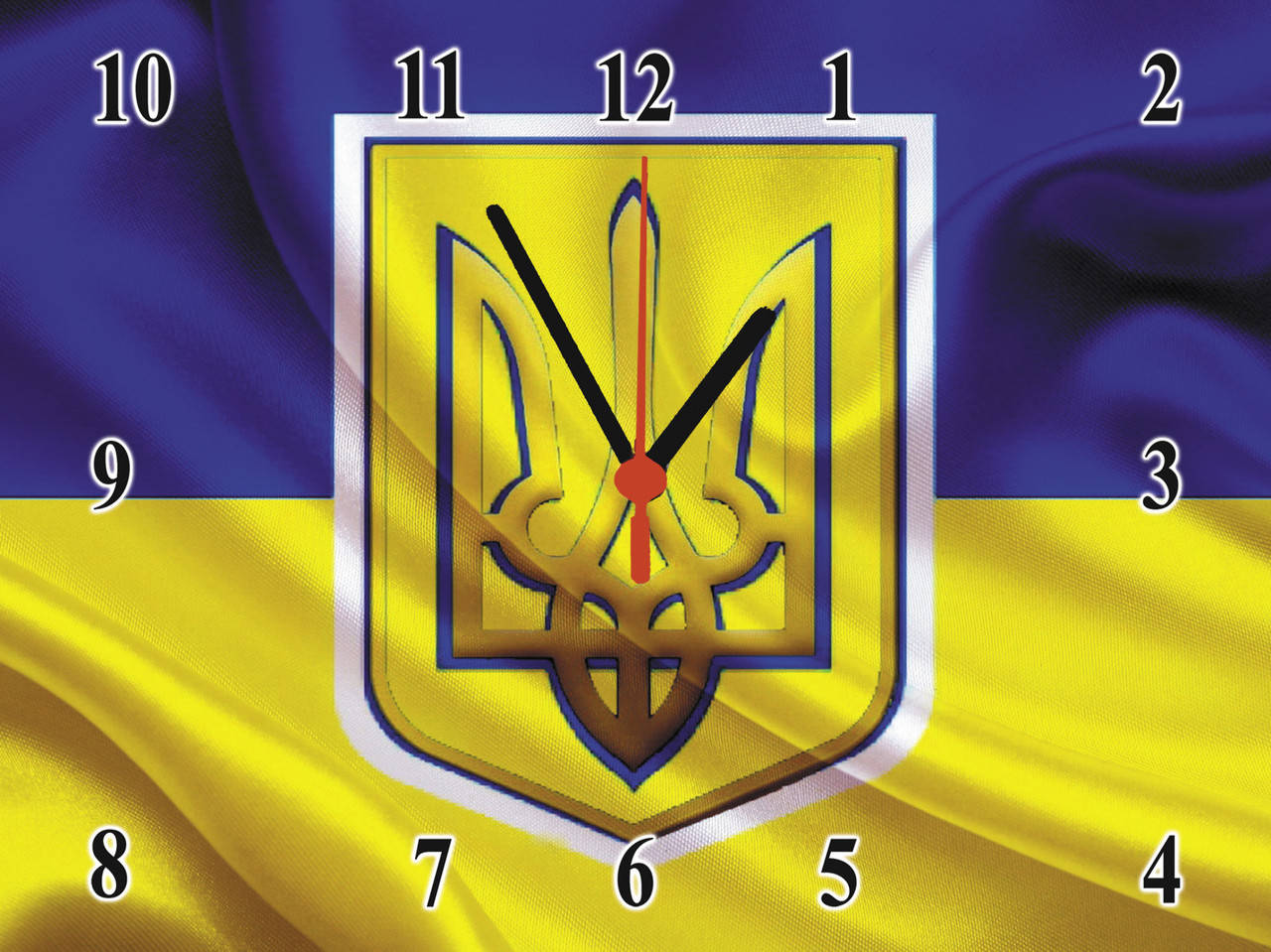 

Настенные часы с символикой Украины "Флаг и Герб" кварцевые
