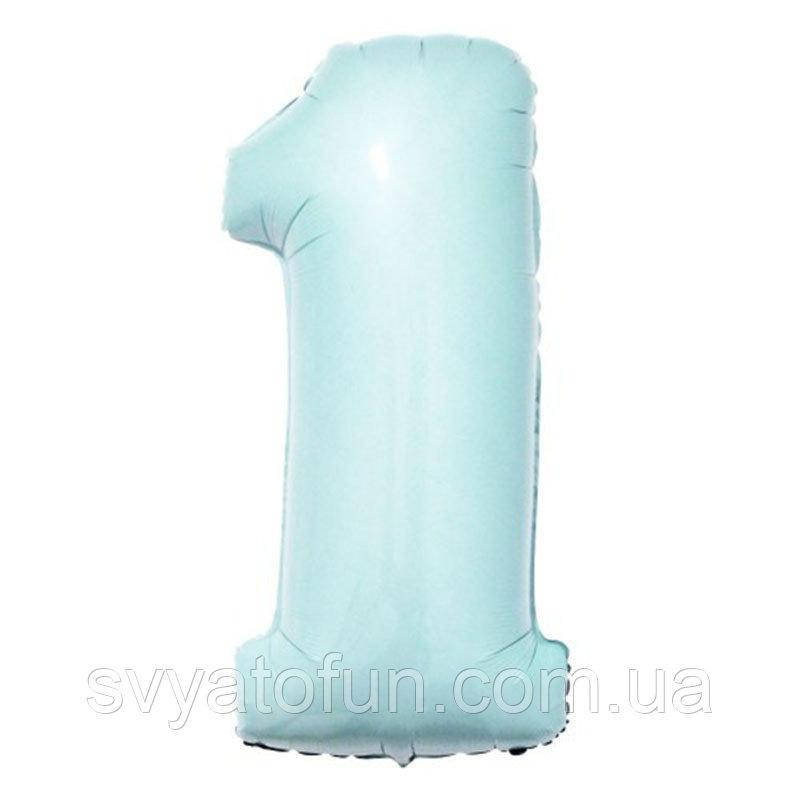 

Фольгированный шар цифра "1" голубая пастель 40" FlexMetal, Голубой