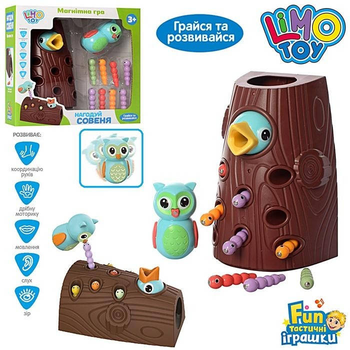 

Детская магнитная игра с червячками Limo Toy Накорми птенца совенка FT 0017