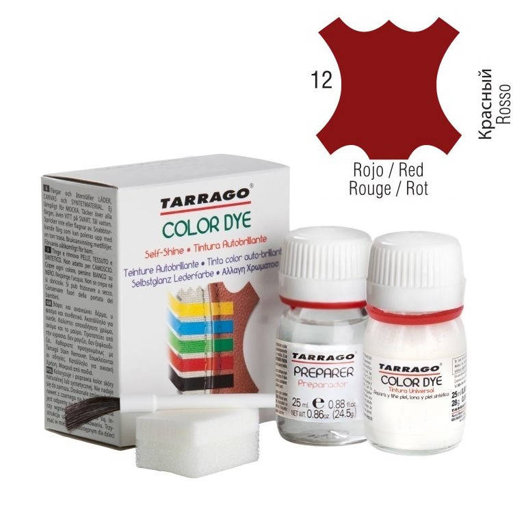 

Краска для кожи Tarrago Color Dye красный #12