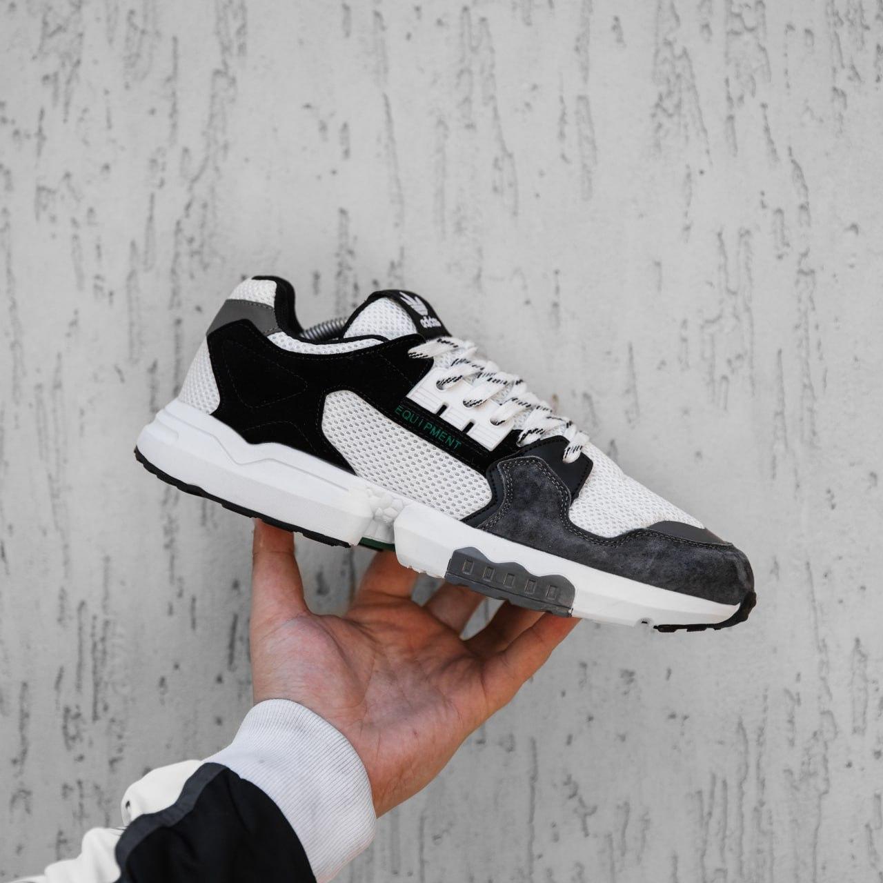 Чоловічі весняні кросівки Adidas Equipment (біло-чорні) стильні кроси 2456 Адідас топ, фото 1