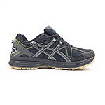 Чоловічі кросівки Asics Ael Kahana 8 (темно-сірі із салатовим) модні низькі кроси 11240 Асікс топ, фото 2