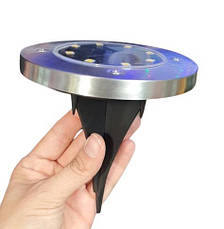 Сонячні вуличні світильники Solar Disk Lights 4 шт підсвічування газону на сонячній батареї садові ліхтарі, фото 4