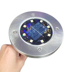 Сонячні вуличні світильники Solar Disk Lights 4 шт підсвічування газону на сонячній батареї садові ліхтарі, фото 3