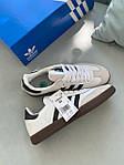 Чоловічі кросівки Adidas Samba White/Black (біло-чорні) стильні повсякденні кроси 0764 Адідас топ, фото 2