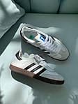 Чоловічі кросівки Adidas Samba White/Black (біло-чорні) стильні повсякденні кроси 0764 Адідас топ, фото 3