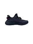 Чоловічі текстильні кросівки Adidas Yeezy Boost 350 V2 Black (чорні) стильні кроси YE030 Адідас топ, фото 6