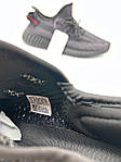 Чоловічі текстильні кросівки Adidas Yeezy Boost 350 V2 Black (чорні) стильні кроси YE030 Адідас топ, фото 8