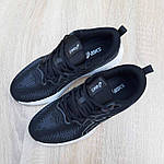 Чоловічі кросівки Asics GEL-CUMULUS 25 (чорні з білим) модні низькі кросівки 11260 Асикс топ, фото 9