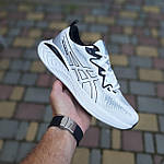 Чоловічі кросівки Asics GEL-CUMULUS 25 (білі з чорним) модні низькі кросівки 11261 Асікс топ, фото 4