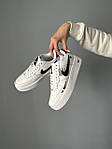Чоловічі кросівки Nike Air Force 1 White/black (білі з чорним) низькі стильні кроси 060 Найк топ, фото 2
