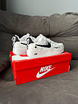 Чоловічі кросівки Nike Air Force 1 White/black (білі з чорним) низькі стильні кроси 060 Найк топ, фото 4