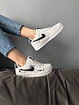 Чоловічі кросівки Nike Air Force 1 White/black (білі з чорним) низькі стильні кроси 060 Найк топ, фото 6