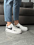 Чоловічі кросівки Nike Air Force 1 White/black (білі з чорним) низькі стильні кроси 060 Найк топ, фото 7