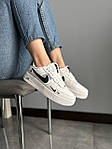Чоловічі кросівки Nike Air Force 1 White/black (білі з чорним) низькі стильні кроси 060 Найк топ, фото 8