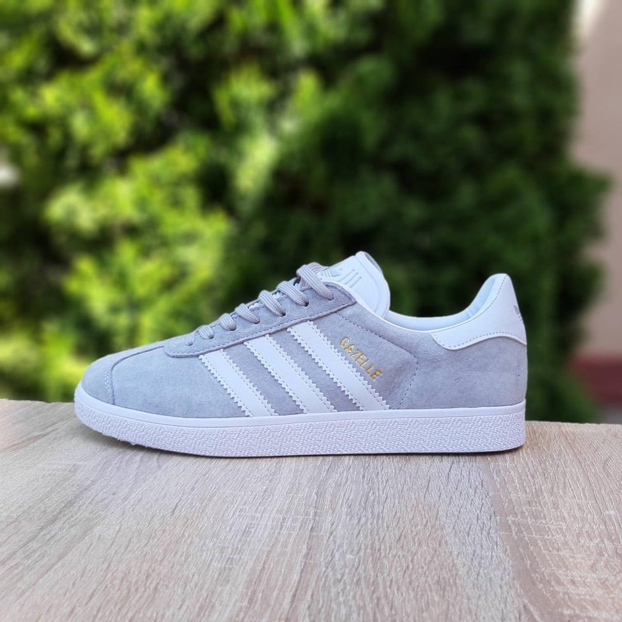 Чоловічі кросівки Adidas Gazelle (світло сірі) стильні повсякденні кроси 11252 Адідас топ, фото 1
