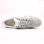 Чоловічі кросівки Adidas Gazelle (світло сірі) стильні повсякденні кроси 11252 Адідас топ, фото 3