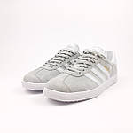 Чоловічі кросівки Adidas Gazelle (світло сірі) стильні повсякденні кроси 11252 Адідас топ, фото 5