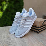 Чоловічі кросівки Adidas Gazelle (світло сірі) стильні повсякденні кроси 11252 Адідас топ, фото 10