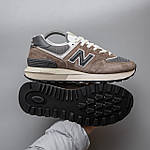 Чоловічі демісезонні кросівки New Balance 574 (коричневі) спортивні стильні кроси 2615 Нью Беленс топ, фото 3