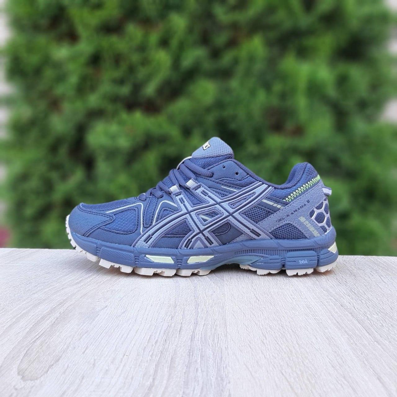 Чоловічі кросівки Asics Ael Kahana 8 (темно-сірі із салатовим) модні низькі кроси 11240 Асікс vkross
