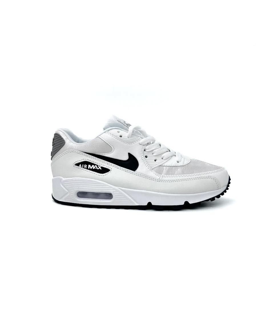 Чоловічі кросівки Nike Air Max 90 White/Black (білі з чорним) низькі стильні кроси D512 Найк vkross