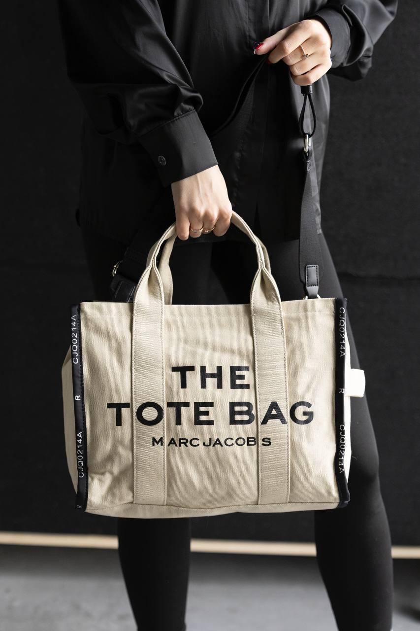 Жіноча сумка Marc Jacobs Tote Bag (бежева з чорним) містка зручна сумка art0401 vkross, фото 1