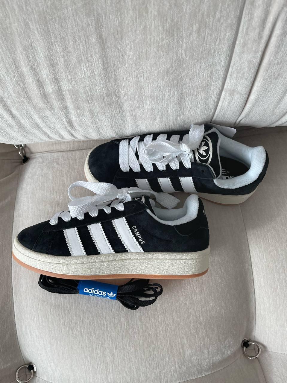 Чоловічі кросівки Adidas CAMPUS OOS Black Premium (білі з чорним) стильні кроси A00125 Адідас vkross