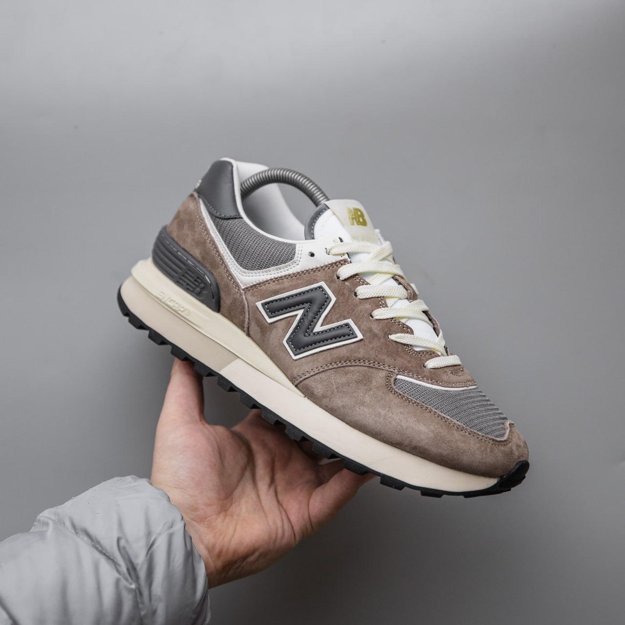 Чоловічі демісезонні кросівки New Balance 574 (коричневі) спортивні стильні кроси 2615 Нью Беленс vkross