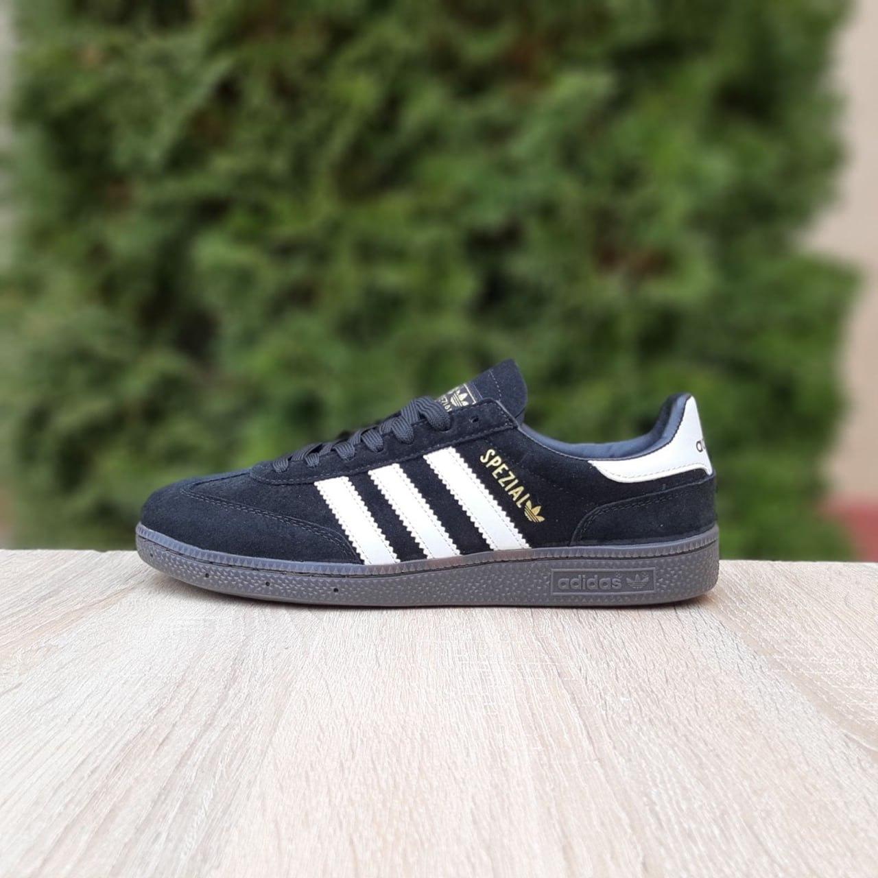 Чоловічі кросівки Adidas Spezial (чорні з білим) стильні повсякденні кроси 11180 Адідас vkross