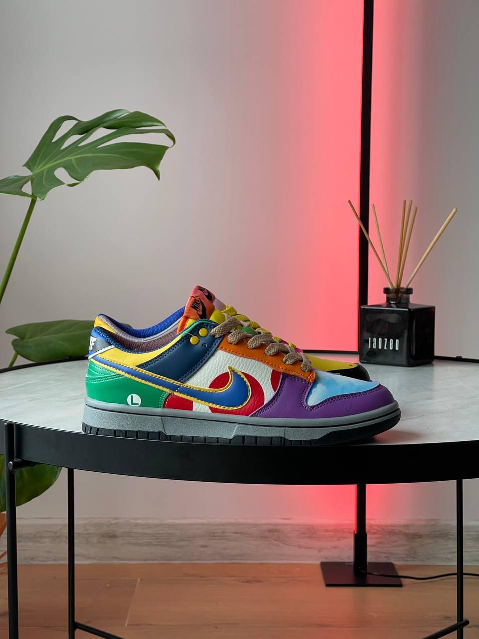 Чоловічі кросівки Nike Dunk Low Super Mario Bros (колірні) модні повсякденні демісезонні кроси 1272 Найк vkross