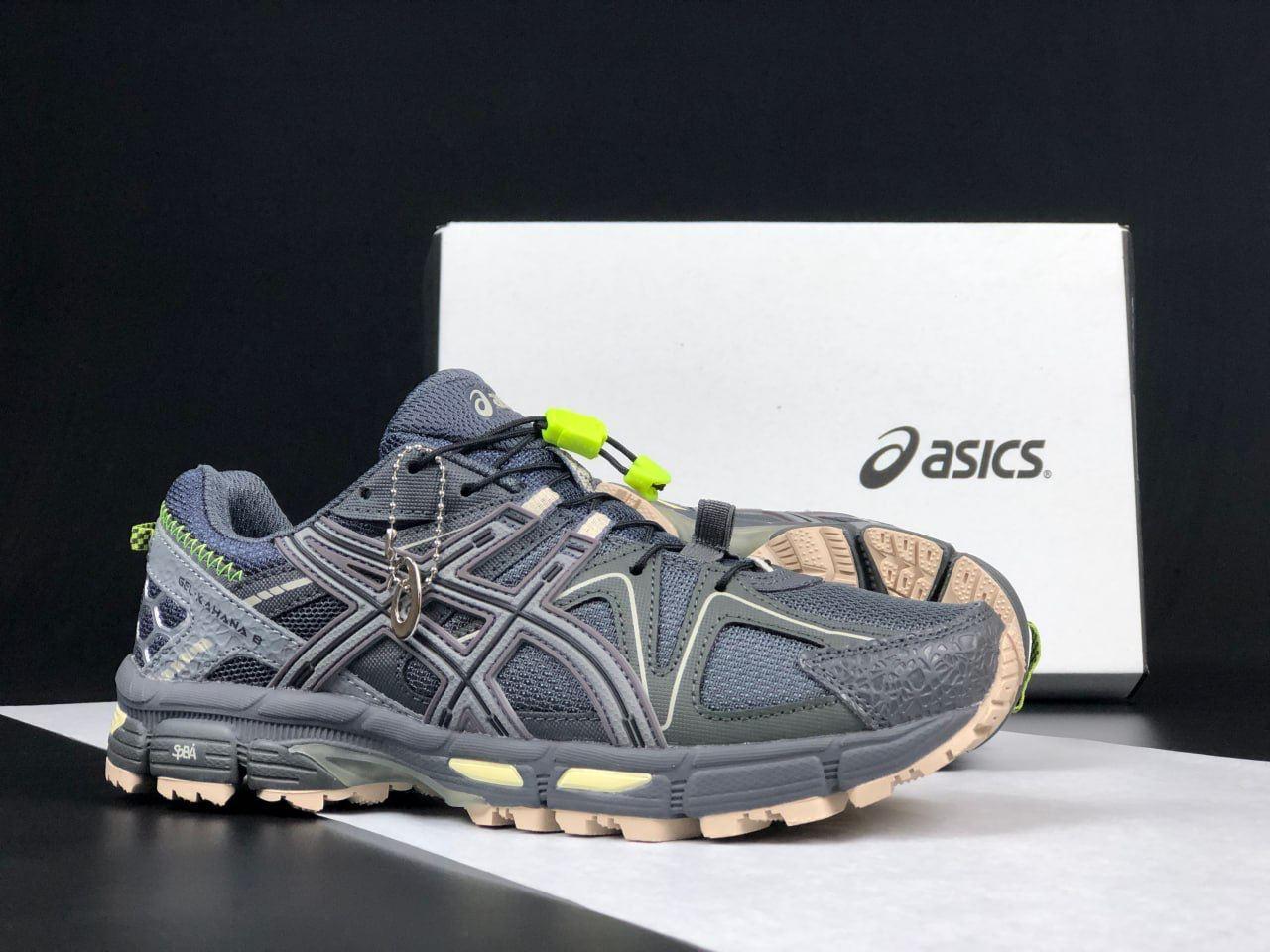 Чоловічі кросівки Asics Gel-Kahana 8 (сірі із салатовим) модні низькі кросівки 12257 Асикс vkross