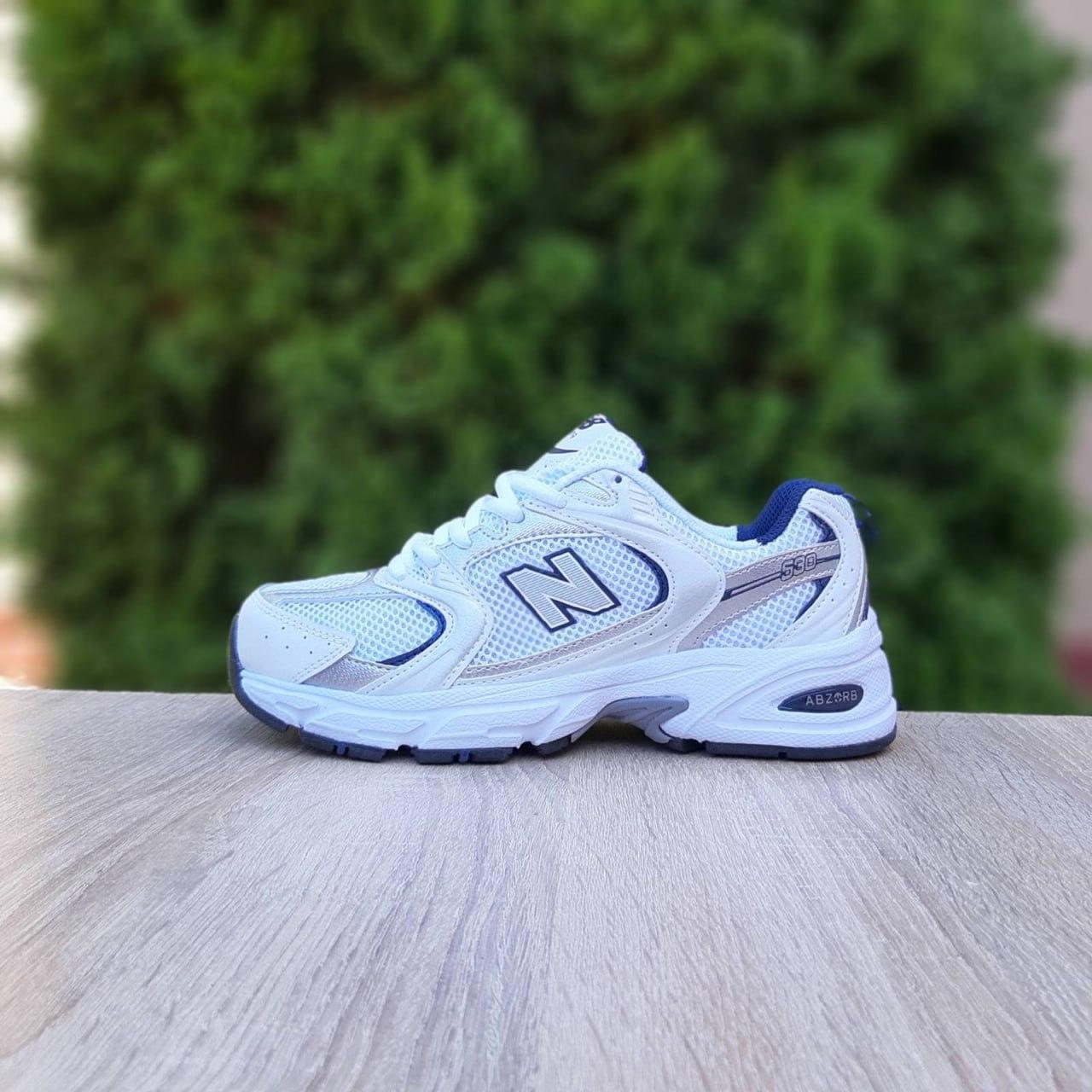 Чоловічі демісезонні кросівки New Balance 530 (білі із синім) стильні спортивні кроси 11256 Нью Беленс vkross
