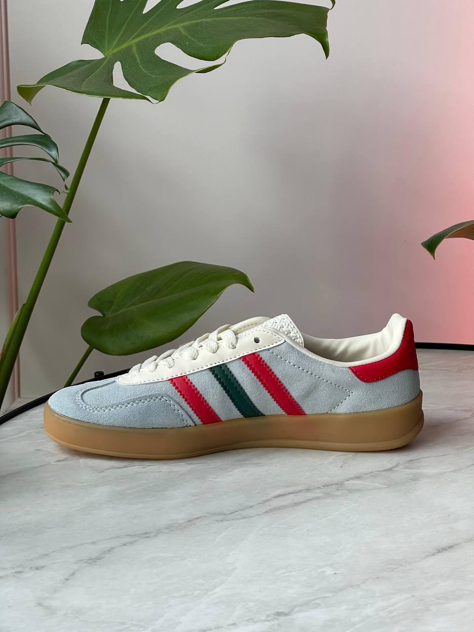 Чоловічі кросівки Adidas Gazelle Indoor Blue Dawn College Burgundy Green (блакитні) 1332 Адіас vkross