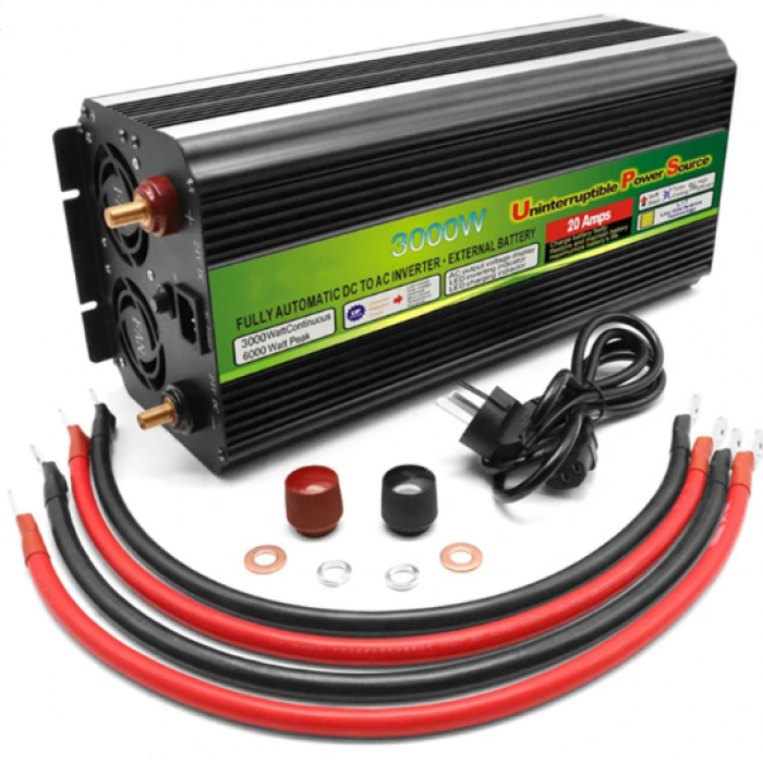 Інвертор модифікована синусоїда QW-M3000, 12VDC-220VAC 3000 Вт (МАХ 6000 Вт), фото 1