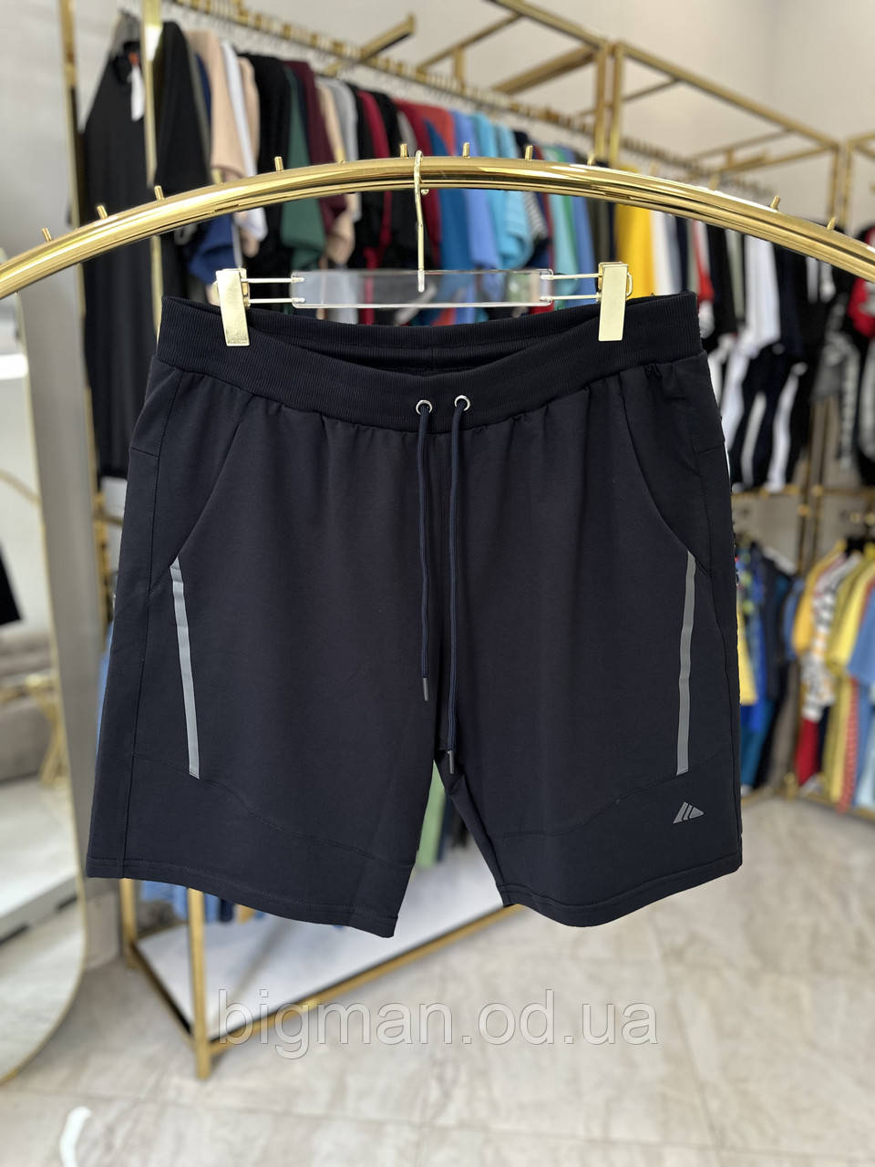 Чоловічі трикотажні шорти GLV 0782 (батал) 3-7XL т-сині