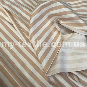 Двонитка Туреччина принт смужки Бежевий з білим
