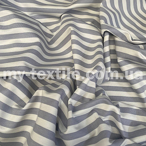 Двонитка Туреччина принт смужки Сірий із білим 1 см