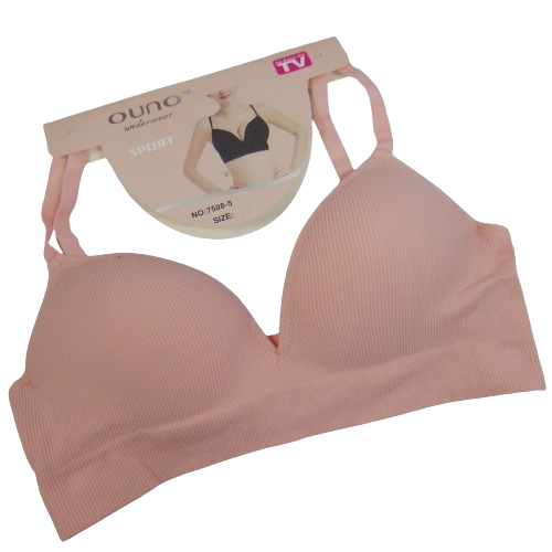 Топ-бастгальтер рубчик Ouno 75085 2XL-3XL рожевий, фото 1