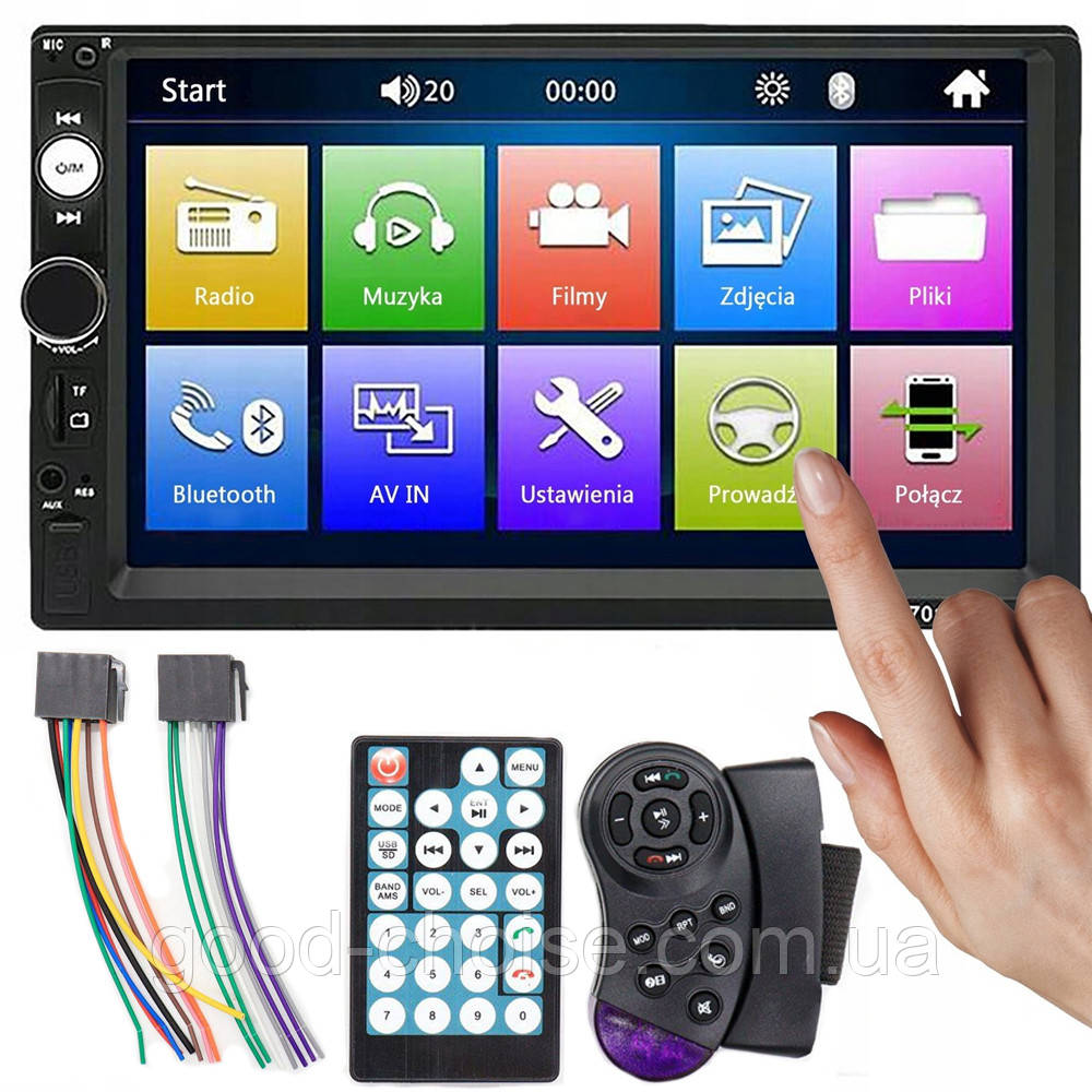 Автомагнітола з Bluetooth та сенсорною панеллю 7", 2DIN 7010 little / Магнітола з екраном в машину