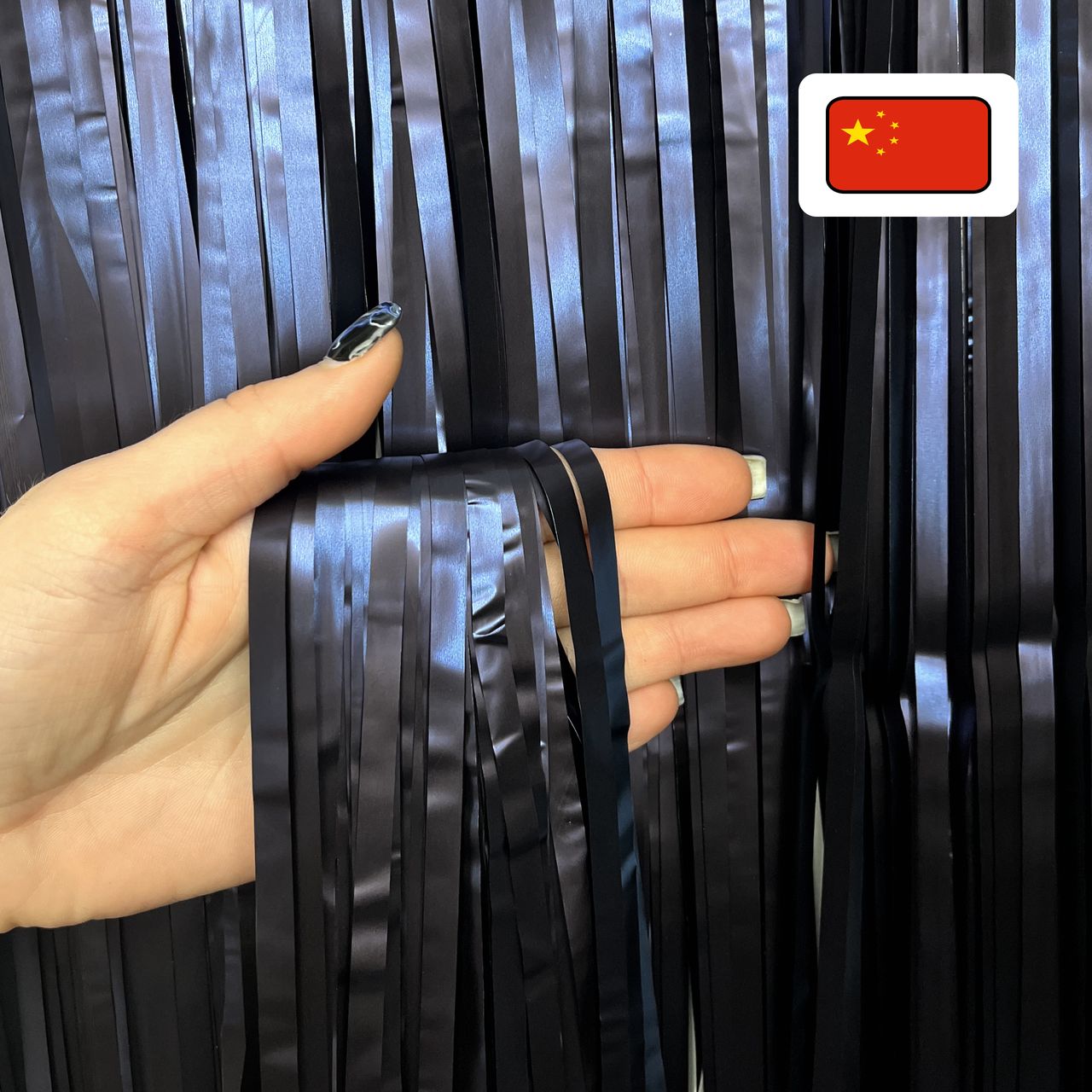 Штора-дощик (Китай) 050 сатин Темно-синя Navy Blue 200*100