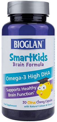 Омега-3 для дітей Bioglan Smartkids Omega-3 High DHA Brain Formula 30 chew caps цитрус, фото 1