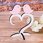 Дерев'яна статуетка "Пташки на гілочці серце"