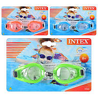 Окуляри плавання Intex 55602, 3 кольори, від 8 років, регулюється ремінець
