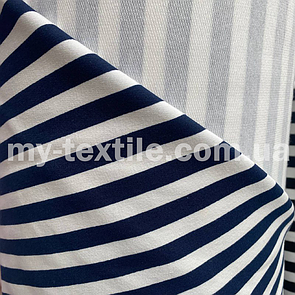 Двонитка Туреччина принт смужки Синій парламент із білим 1 см