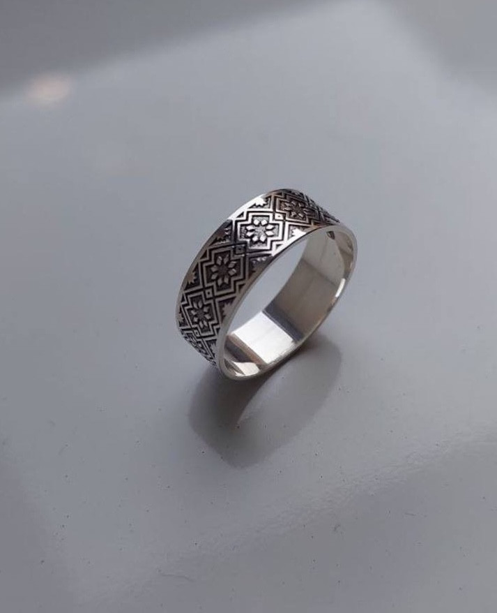 Срібна каблучка орнамент, фото 1